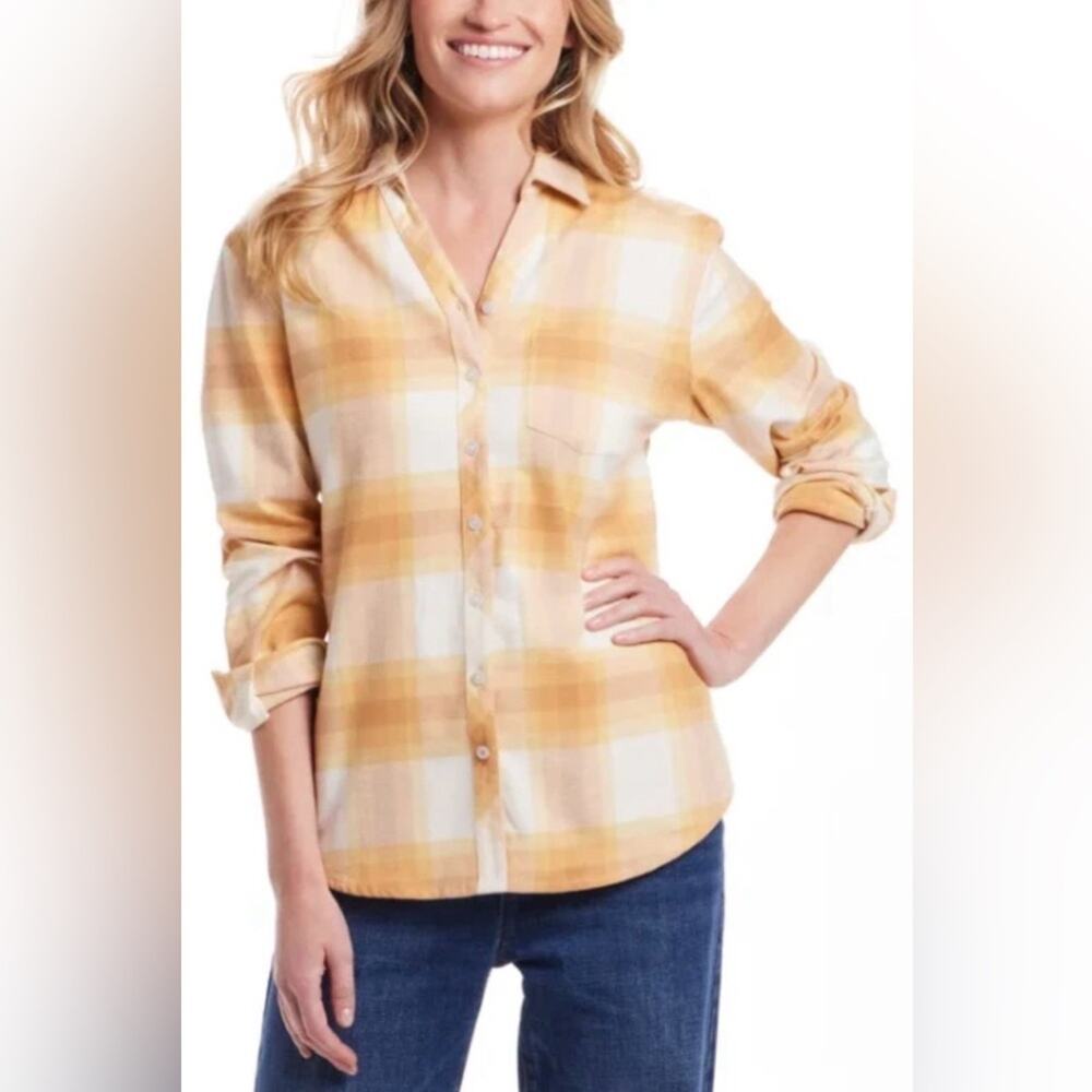 NWT Weatherproof Vintage Women's Flannel Shirt Small Plaid Button Down XL